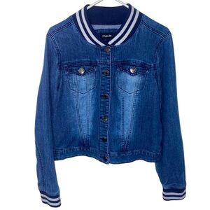 RUE21 Blue Denim Stripe Jacket Size L